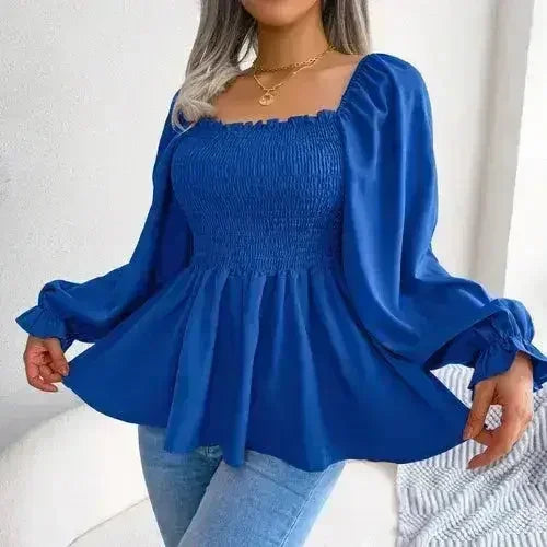 Loose Fit Chiffon Blouse - Elegant Polyester Top | Femstylo - Femstylo