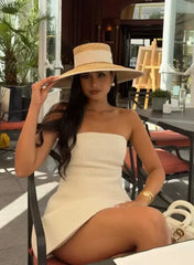 Straw summer hat French elegant ladies seaside travel sun hat Hepburn style wide brim hat 햇빛가리개 모자 모자