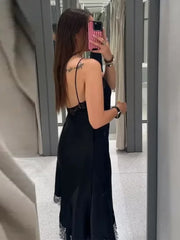 Women’s Asymmetrical Sling Dress - V-Neck Party Wear Spring 2025