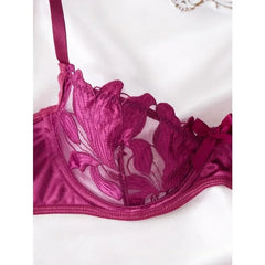 Tornova Sexy Lingerie Woman Lace Transparent Underwear Embroidery Brief Set Bra Kit Push Up Breves Sets Thin Erotic Bras New