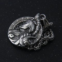 stainless steel King of War Spartan Warrior Portrait Pendant Men\'s Necklace Trend Rock Hip Hop Party Jewelry Christmas Gift