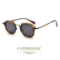 Caterside Punk Retro Polarized Sunglasses Men Mental Fashion Square Sun Glasses Women Outdoor Travel Driving Eyewear UV400