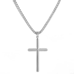 Punk Cross Pendant Link Chain for Men Women 316L Stainless Steel Hip Hop Necklace Gold Silver Fashion Jewelry Gift Waterproof