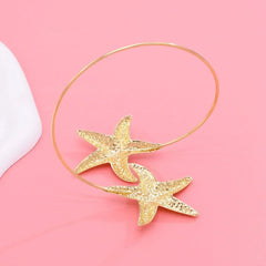 New Fashion Golden Alloy 2 Starfish Arm Bracelet for Women Summer Beach \Dance Party Cuff Bracelets Jewlery Accessories Gifts