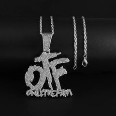 Ice Out Zircon Polite Gesture Middle Finger Necklace Men Women Punk Hip Hop Rap Rock Party Jewelry Gift