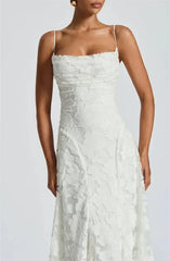 Mozision Spaghetti Strap Backless Sexy Maxi Dress Women Gown Fashion Off-shoulder Sleeveless Lace-up Evening Club Party Dress