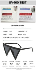 Oversized Triangle Punk Shiled Sunglasses Women Big Frame 2025 Luxury Brand Windproof Eyewear For Ladies UV400 Goggle Shades