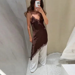 Women’s Asymmetrical Sling Dress - V-Neck Party Wear Spring 2025