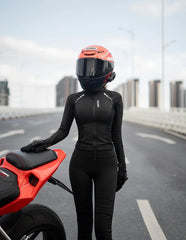 WOSAWE Women Motorcycle Jacket Body Armor CE Certified Summer Downhill Motocross Riding Clothing Protection Racing Reflective