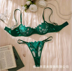 Tornova Sexy Lingerie Woman Lace Transparent Underwear Embroidery Brief Set Bra Kit Push Up Breves Sets Thin Erotic Bras New
