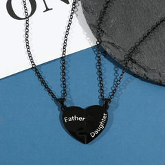 Father Mom Son Daughter Family Necklace Love Heart Puzzle Pendant Necklace Stainless Steel Jewelry for Women Mother's Day Gift