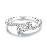 2025 New Shiny Zircon Ring Engagement Ceremony Women's Accessories Wedding Fashion Jewelry Simple Wholesale