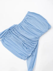 Weird Puss See Through Dress Women Backless Sleeveless Tassel Double Deck Pleated Sexy Midnight Clubwear Party Mini Bodycon