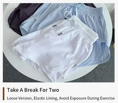 Yoga Sports Women Shorts High Waist Double Layered Quick-Dry Breathable Athletic Shorts Outdoor Leisure Running Fitness Shorts