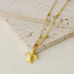 1Pc Temperament Fashion Summer Beach Blue Marine Life Sea Horse Shell Turtle Mini Fish Bead Necklace Classic Clavicle Chain