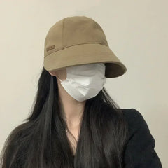 Women's Foldable Sunhat Summer Outdoor Beach Fisherman Hat Sunscreen UV Protection Cap Adjustable Cotton Wide Brim Bucket Caps