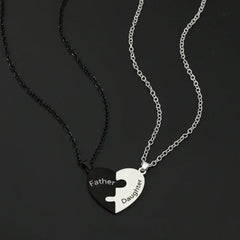 Father Mom Son Daughter Family Necklace Love Heart Puzzle Pendant Necklace Stainless Steel Jewelry for Women Mother's Day Gift