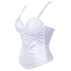 Black White Overbust Corset Top Cotton Bustier with Adjustable Straps Wedding Lingerie Body Shaper Underwear