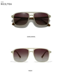 SO&EI Fashion Double Bridges Square Rivets Women Sunglasses Retro Men Gradient Shades UV400 Sun Glasses