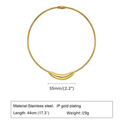 Choker Neck Cuff for Women, Open Collar Choker Torques Necklace Adjustable ,Simple Stainless Steel Jewelry