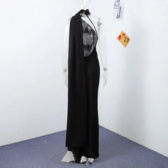 Backless Lace-Up Maxi Dress | Ribbon Sleeveless Evening Gown - Femstylo