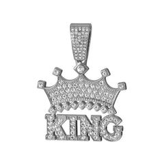 Men Hip Hop Crown with King Pendant Necklace with 13mm Crystal Cuban Chain HipHop Iced Out Bling Necklaces Fashion Charm Jewelry
