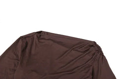 Whatiwear Hollow Waistless Dress Women Skew Collar Off Shoulder Full Sleeve Rings Patchwork Ruched Elegant Fashion Mini Bodycon