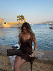 Women’s Asymmetrical Sling Dress - V-Neck Party Wear Spring 2025