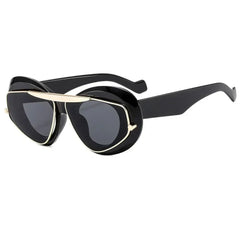 New Y2k Fashion Large Frame Sunglasses Ins Street Shot Cat's Eye Glasses Retro Personality Anti-ultraviolet Sunglasses