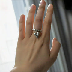 Vintage White Enamel Metal Irregular Shape Geometric Open Adjustable Ring for Women Girl Jewelry Birthday Gifts Anillo Hombre