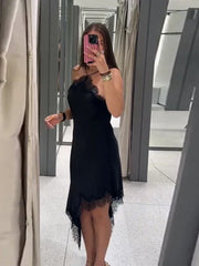 Women’s Asymmetrical Sling Dress - V-Neck Party Wear Spring 2025