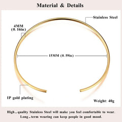 Choker Neck Cuff for Women, Open Collar Choker Torques Necklace Adjustable ,Simple Stainless Steel Jewelry