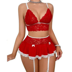 Lingerie Temptation Cosplay Uniform Transparent Bra And Panty Garter Underwear Set Dress Sexy Outfit Costumes Nightgowns Thong