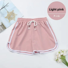 Women Striped Casual Shorts Korean Harajuku Loose All Match Sports Shorts Summer Fashion Simple Yoga Thin Mini Shorts Female