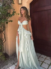 Chic Women Spring Hollow Out 3d Flower Ruffled Hem Long Dress Elegant Off Shoulder Backless Robe 2025 New Lady Street Party Gown