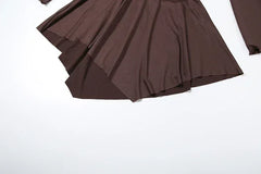 Whatiwear Hollow Waistless Dress Women Skew Collar Off Shoulder Full Sleeve Rings Patchwork Ruched Elegant Fashion Mini Bodycon