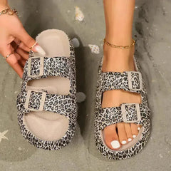 Summer Women Comfort Leopard Soft Thick-Soled Slippers - Sexikinis - Femstylo