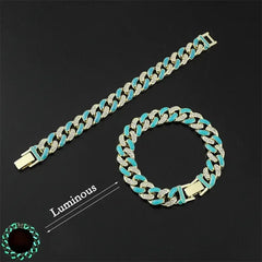 Men Hip Hop Full Rhinestone King Queen Pendants Necklaces Bling Bling Iced Out Cuban Link Chain Hiphop Necklace Men Jewelry Gift