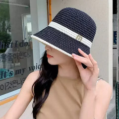 Outdoor Sunshade Hats Summer Breathable Hollow Knitted Korean Fashion Women Fisherman Hat Permeability Crochet Retro Bucket Hat
