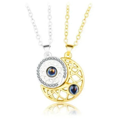 Superior Sense Sun and Moon Lovers Magnetic Men's and Women's Necklace Niche Design Alloy Chain