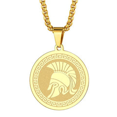 Mens Ancient Greek God Spartan Warrior Pendant Gladiator Necklace Women Mythology Spartan Helmet Charm Neck Chain Amulet Jewelry