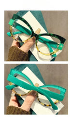 Women Large Cat Eye Reading Glasses Trendy Fashionable Oversized Far Sight Eyeglasses Men Female Anti-blue Plus Diopter Glasses