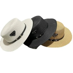 Summer Beach Hat Versatile Top Hats Belt Buckle Sun Protection Hat Korean Style Straw Hat for Women