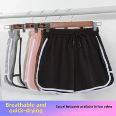 Women Striped Casual Shorts Korean Harajuku Loose All Match Sports Shorts Summer Fashion Simple Yoga Thin Mini Shorts Female