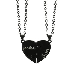 Father Mom Son Daughter Family Necklace Love Heart Puzzle Pendant Necklace Stainless Steel Jewelry for Women Mother's Day Gift