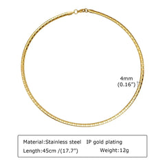 Choker Neck Cuff for Women, Open Collar Choker Torques Necklace Adjustable ,Simple Stainless Steel Jewelry