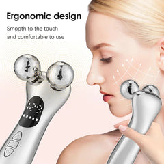 4D Roller Facial Massager EMS Face Lift Device V-Face Slimmer Skin