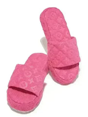 Flower Slides Thick Bottom Fur Slippers for Women - Femstylo