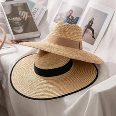 New 2024 Belt Strap Straw Sun Hat For Women Fashion Vacation Beach UV Hats Summer Wide Brim Travel Panama Hats Outdoor Wholesale