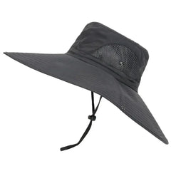 Summer Bucket Hat For Men Fisherman Cap Fishing Outdoor Sunshade Wide Visor Brim UV Sunscreen Riding Hiking Suncreen Sunhat